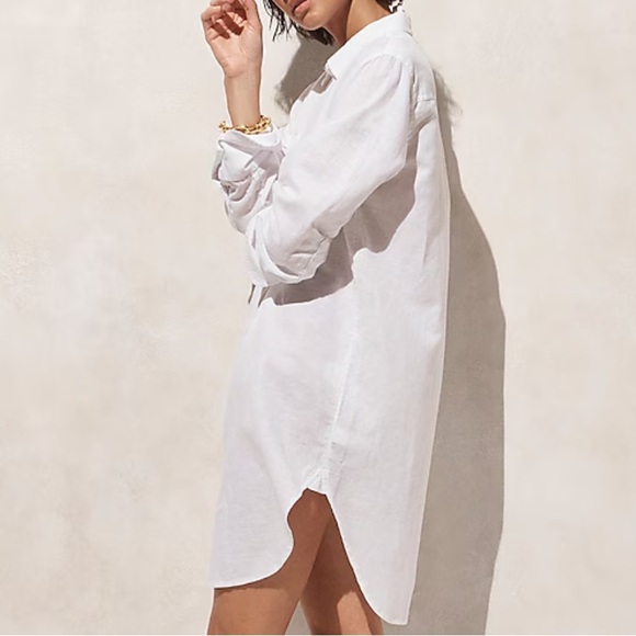 J Crew Relaxed-fit beach shirt in linen-cotton blend‎ Small White - Picture 7 of 7